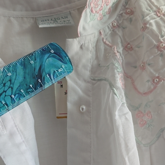 Gilligan & O'Malley White Pajama Top Short Sleeves - Picture 13 of 13